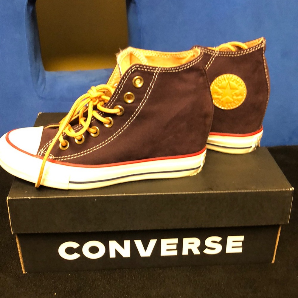 Converse Lace Up High Top Hidden Heel Wedge Shoes